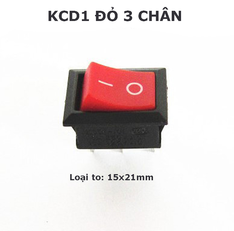 Công tắc rocker KCD1 6A 250V 15x21mm