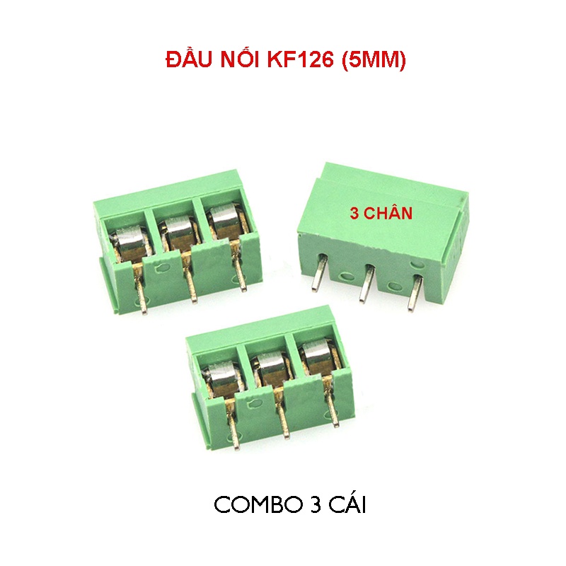 Combo 3 giắc nối dây nguồn domino KF126 KF128 KF301 vặn vít cố định