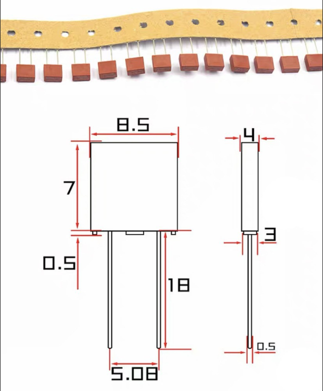 Cầu chì hộp 250V kích thước 8.5*4*8mm