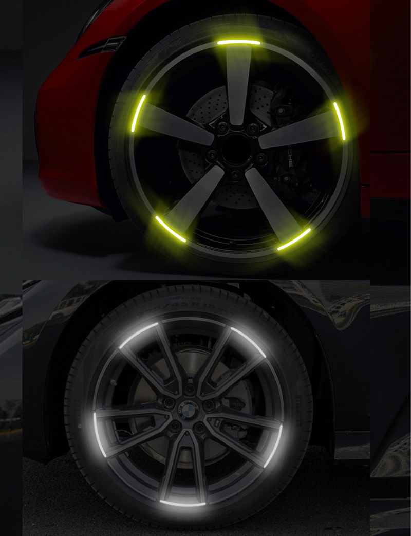 Combo 20 miếng dán decal phản quang bánh xe máy, xe ô tô