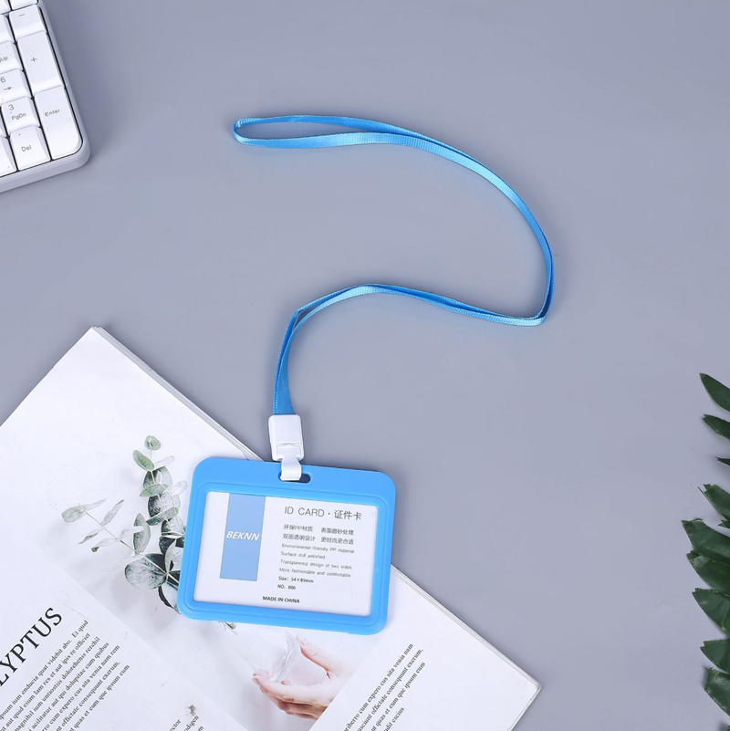 Bao thẻ NGANG + dây đeo bảng tên sinh viên – nhân viên văn phòng (10 màu sắc)