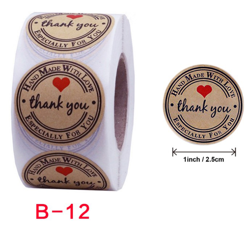 Cuộn 500 tem decal logo thank you kute