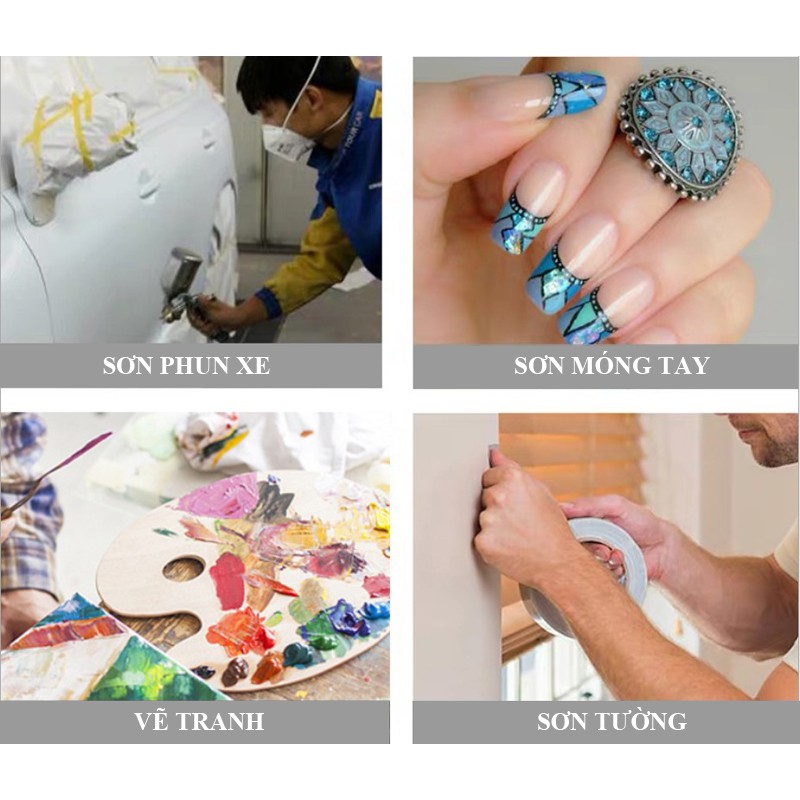 Băng keo giấy - băng dính giấy ghi chú, cố định, dán viền tranh vẽ