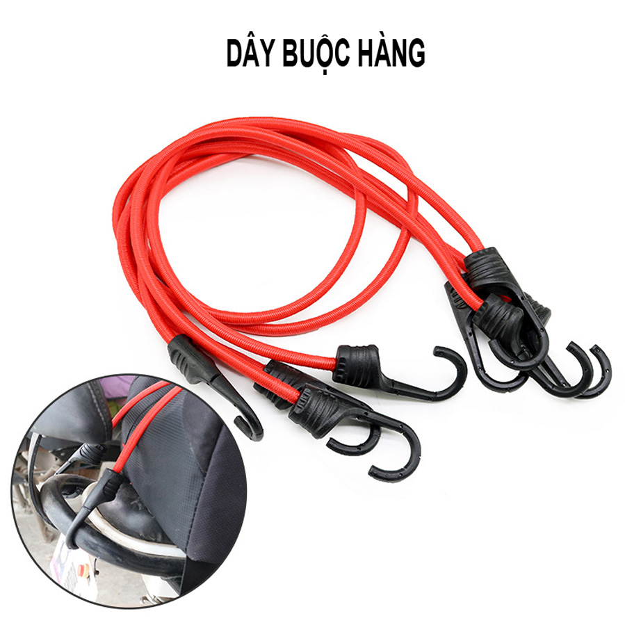Dây thun buộc hành lý dây xe máy chở hàng cố định móc lõi thép bọc nhựa
