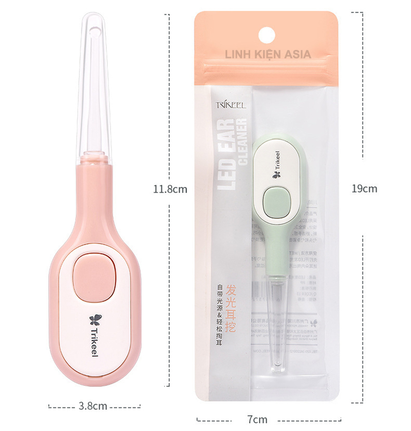 Ráy tai trẻ em có đèn led, chất liệu an toàn khi sử dụng cho bé