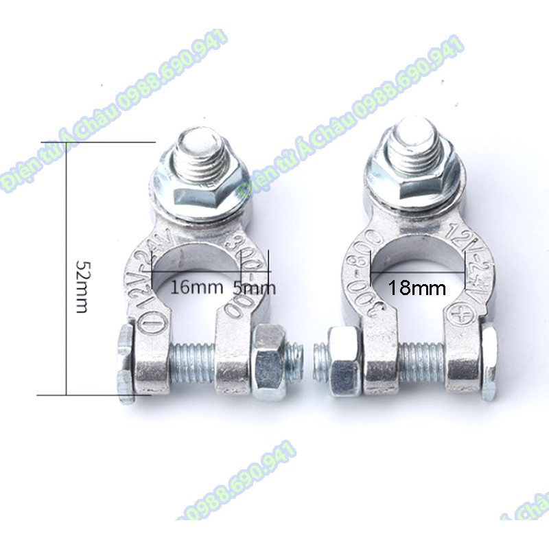 Đầu kẹp cọc bình ắc quy (1 cặp) loại to - xe ô tô - xe nâng điện