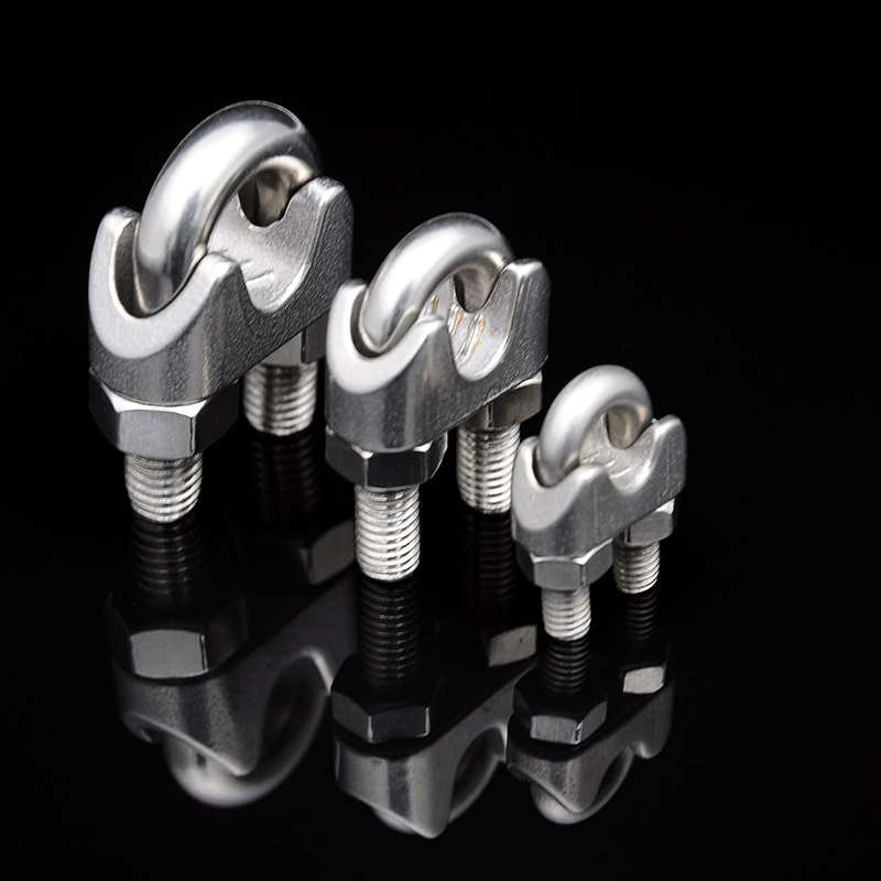 Kẹp cố định dây cáp inox 304 có 2 chân vặn ốc chắc chắn