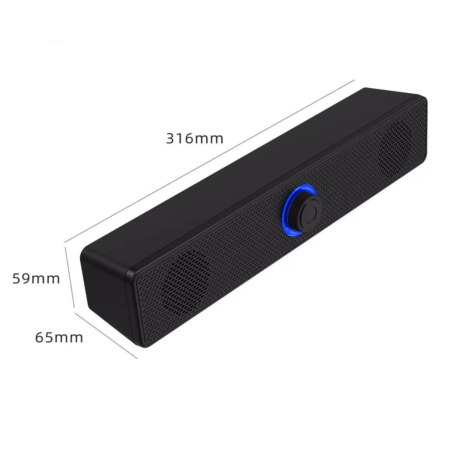 Loa thanh máy tính có núm âm lượng USB âm thanh siêu trầm blaster soundbar