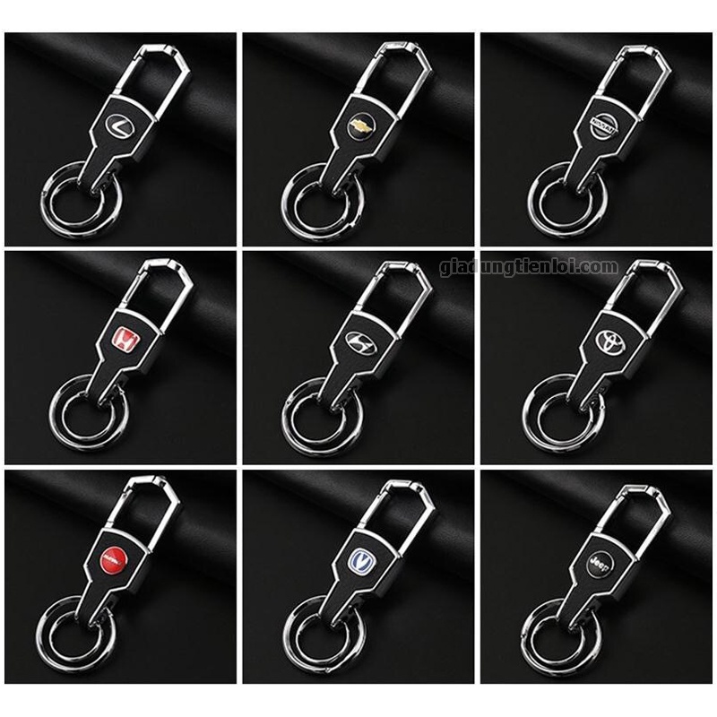 Móc treo chìa khóa có logo thương hiệu ôtô, xe hơi, xe máy cao cấp, không gỉ