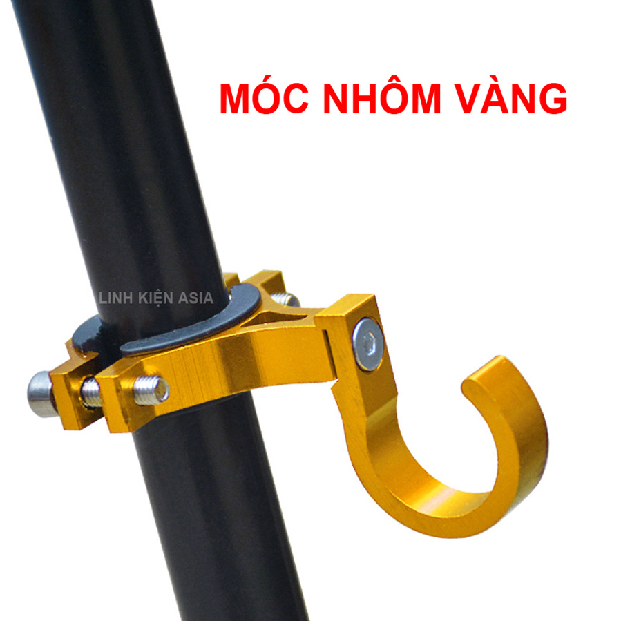Móc nhôm CNC treo ghi đông xe đạp xe máy có đệm chắc chắn