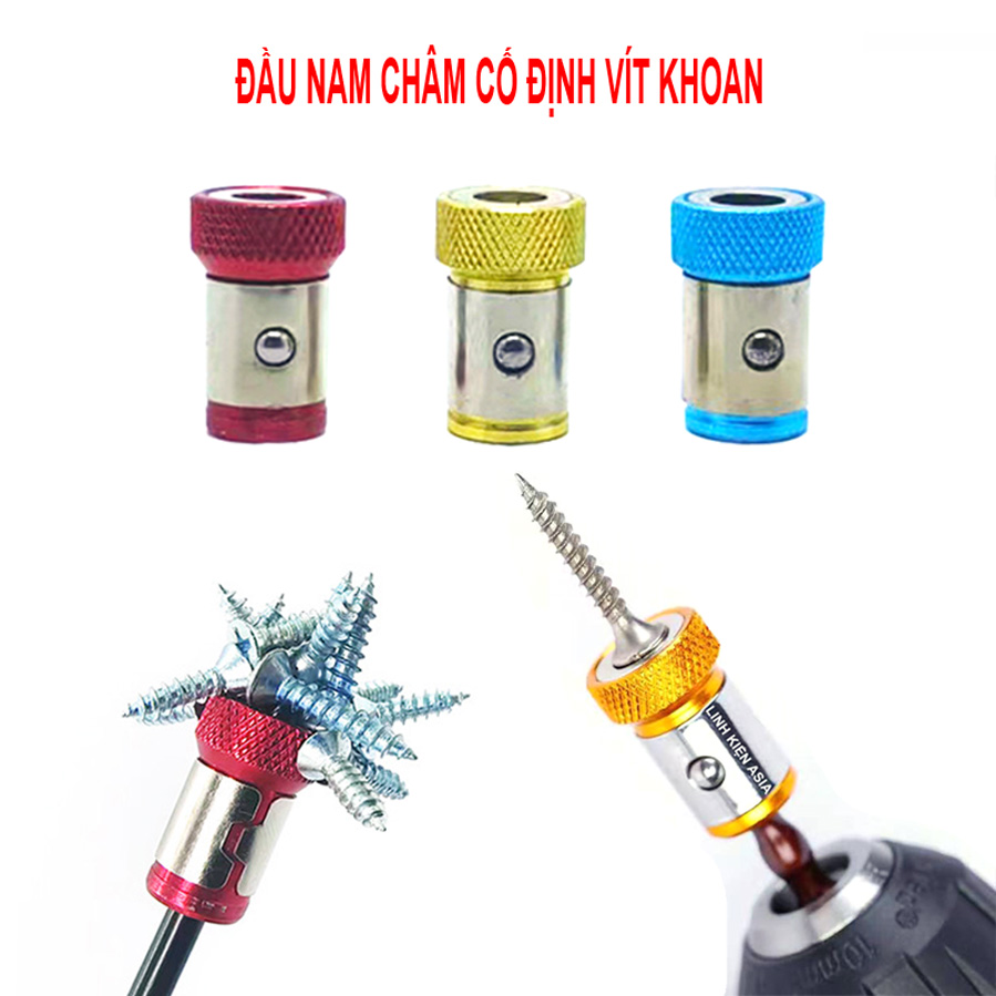 Đầu nam châm gắn tu vít hút đinh ốc cố định đầu vặn ốc vít trên máy khoan