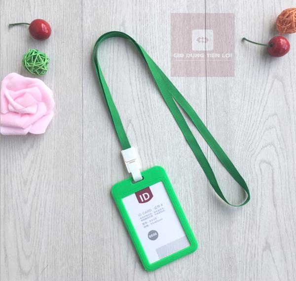 Bao thẻ DỌC + dây đeo bảng tên sinh viên – nhân viên văn phòng (10 màu sắc)