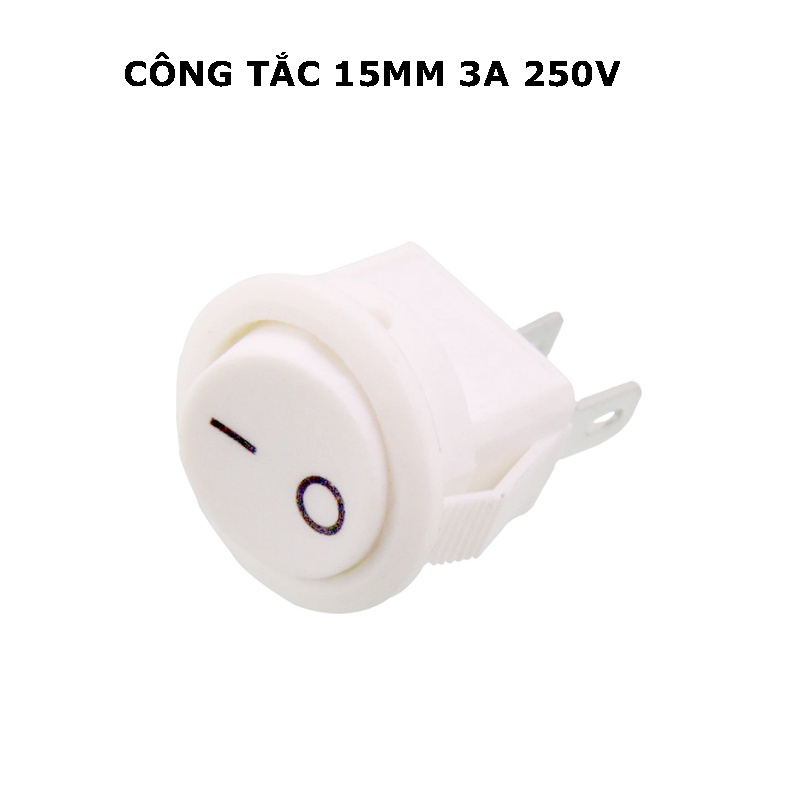 Công tắc tròn bập bênh 15MM 3A 250V (trắng, đen, đỏ)