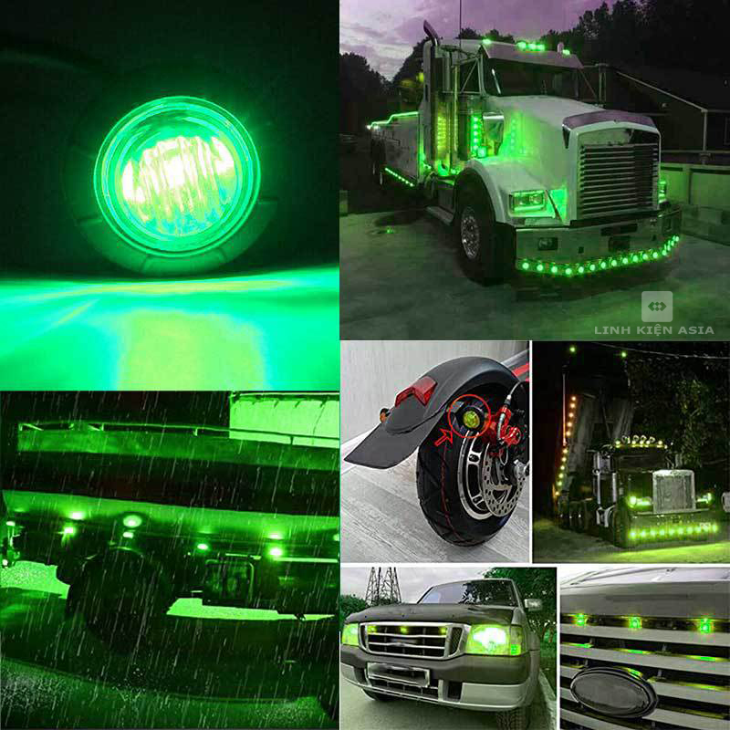 Đèn Led Gắn Hông, Sườn xe, Gầm Ô Tô Xe Tải 12-24v Chống Nước