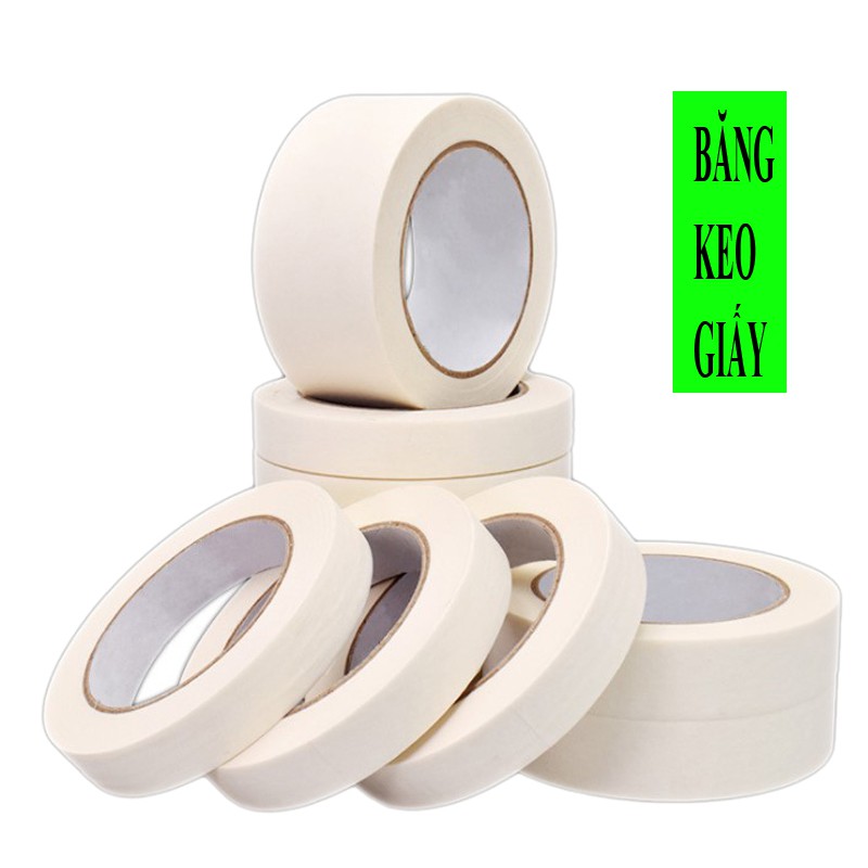 Băng keo giấy - băng dính giấy ghi chú, cố định, dán viền tranh vẽ