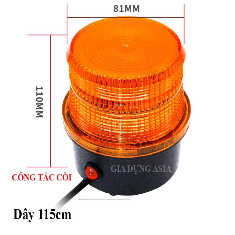 Đèn Cảnh Báo Led Chớp Kèm Còi Báo 12-48V – đế có nam châm