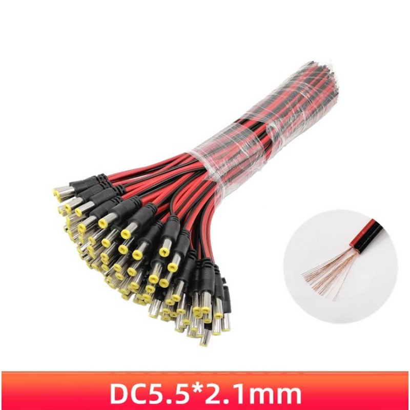 Dây nguồn giắc DC5.5x2.1 đực cái - kẹp cá sấu 3.5cm