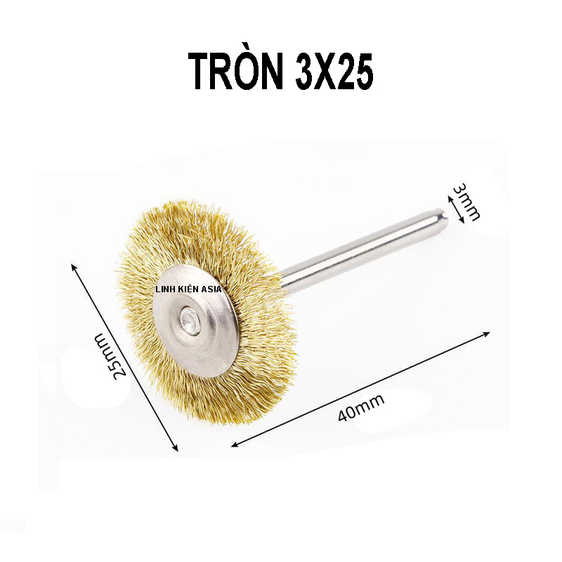 Bàn chải dây đồng gắn máy khoan mini dùng đánh bóng