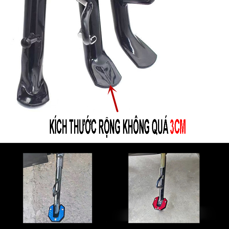 Đế chống trượt cho xe điện, chân chống xe máy bằng hợp kim nhôm, đế mở rộng