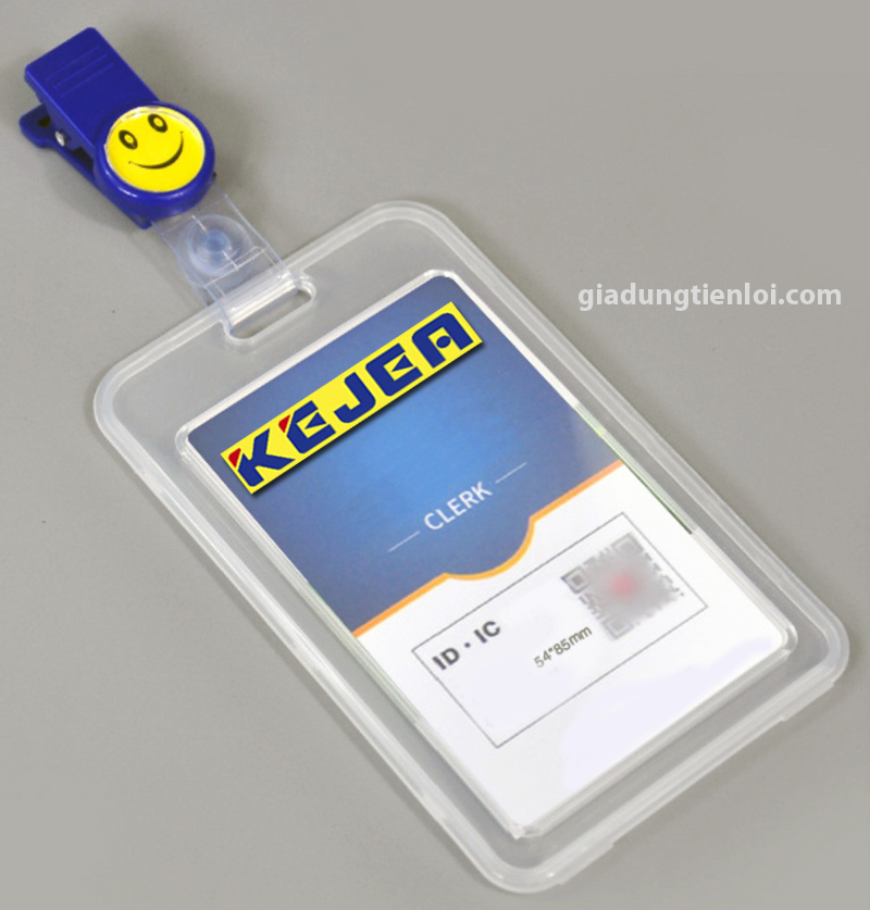 Thẻ nhựa cứng trong suốt ngang dọc+ kẹp thẻ nhân viên - thẻ bảng tên sinh viên