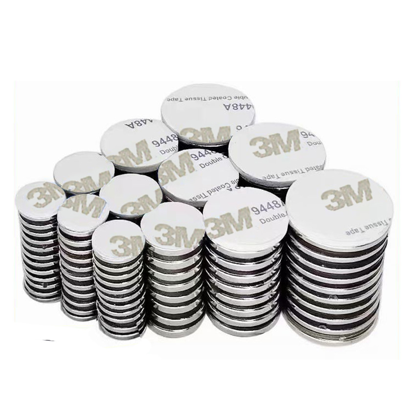 Nam châm có keo 3M hình tròn có từ tính mạnh N33-52 độ dày 2mm