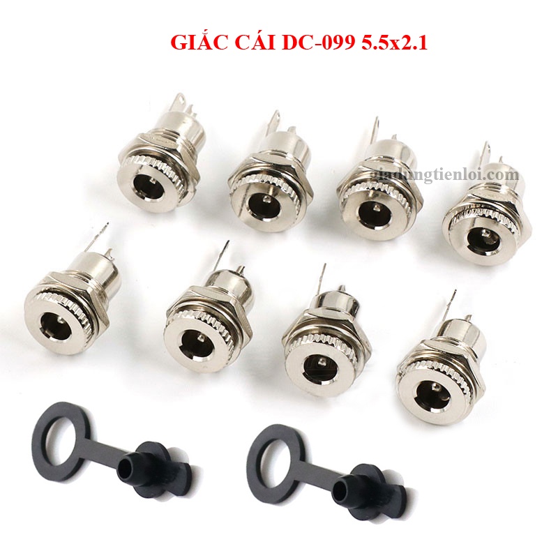 Chân giắc cái DC-099 chuẩn 5.5mm x 2.1mm (có cao su chống nước)