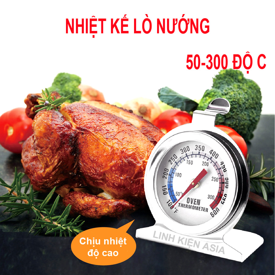 Nhiệt kế lò nướng BBQ bằng thép không gỉ dùng để đo nhiệt độ cao 50-300oC