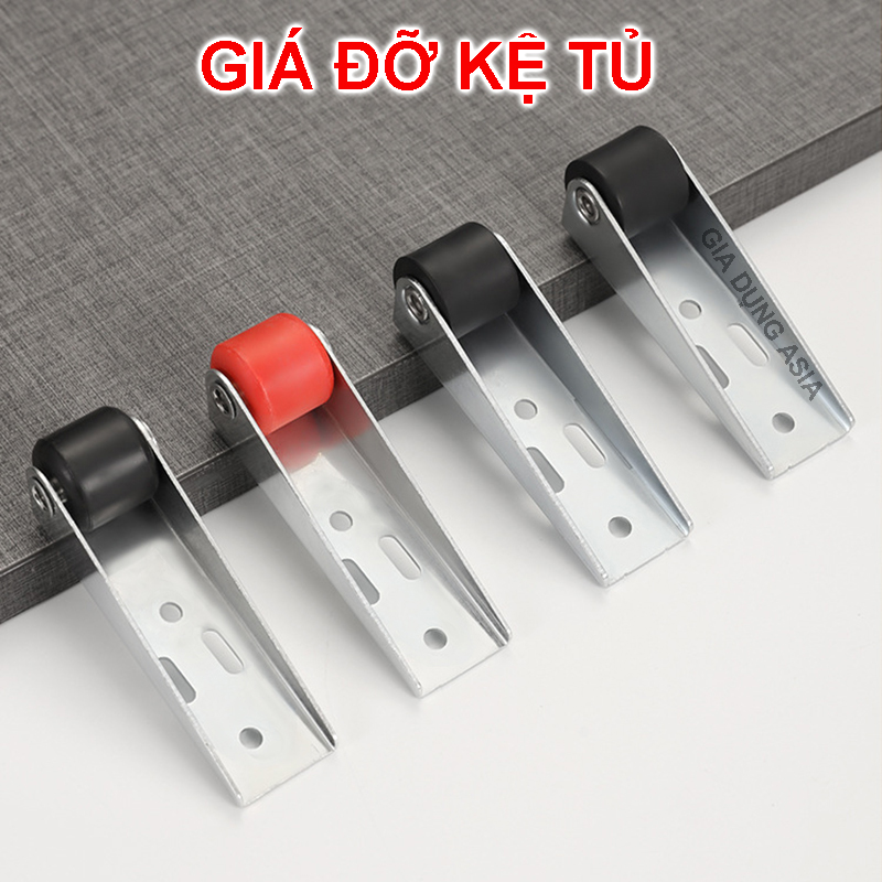 Giá đỡ có bánh xe có 4 lỗ vặn vít phụ kiện hộc kéo, tủ kéo, kệ di động