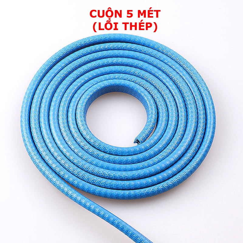 Cuộn 5 mét gioăng cao su lõi thép nẹp viền cửa chống va đập trầy xước cánh cửa Ô Tô