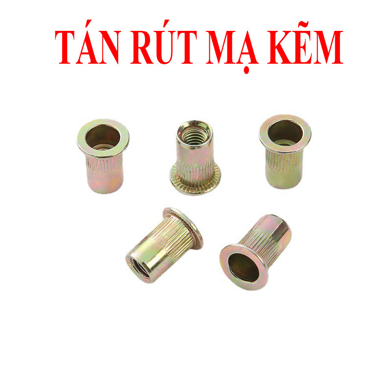 Combo 5-10 Ecu rút, tán rút mạ kẽm – Giải pháp tạo ren cho kim loại mỏng