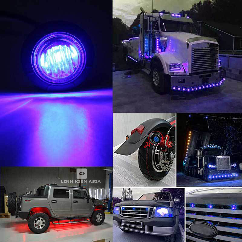 Đèn Led Gắn Hông, Sườn xe, Gầm Ô Tô Xe Tải 12-24v Chống Nước