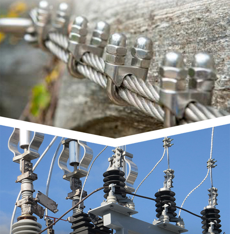 Kẹp cố định dây cáp inox 304 có 2 chân vặn ốc chắc chắn