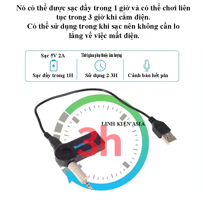 Bộ thu bluetooth 5.0 kết nối 3.5 ly, bộ chuyển đổi âm thanh loa thường thành bluetooth