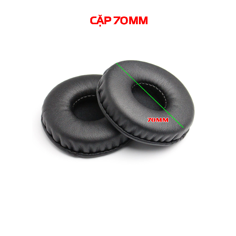 Cặp đệm lót tai nghe kích thước 70mm 100mm Audio-Technica ATH-SJ5 SJ55 bọc da cao cấp - mút tai nghe bọc da ES7