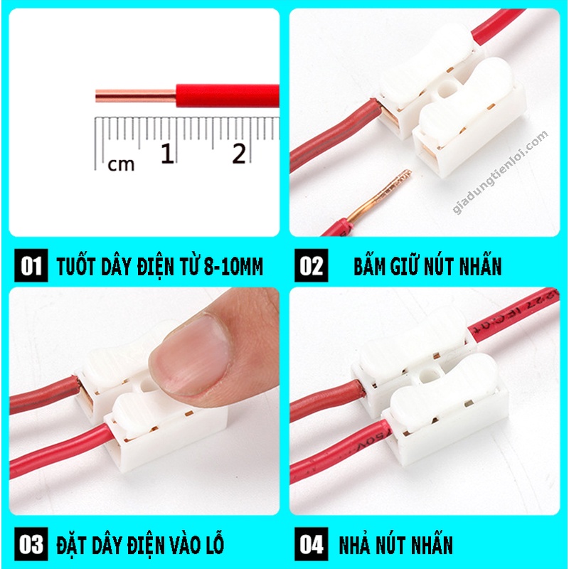 COMBO 10 Đầu nối dây điện siêu nhanh KV774 250V