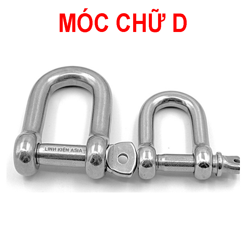 Móc chữ D vặn ốc chắc chắn, chịu lực tốt, độ an toàn cao