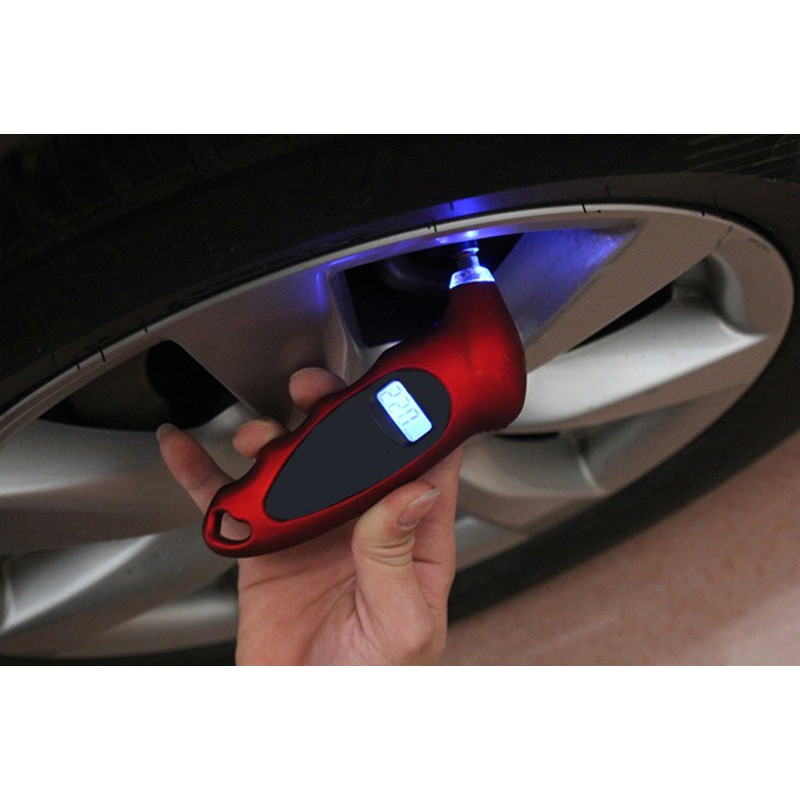 Đồng hồ đo áp suất lốp xe ô tô, xe máy màn hình kỹ thuật số tiện dụng