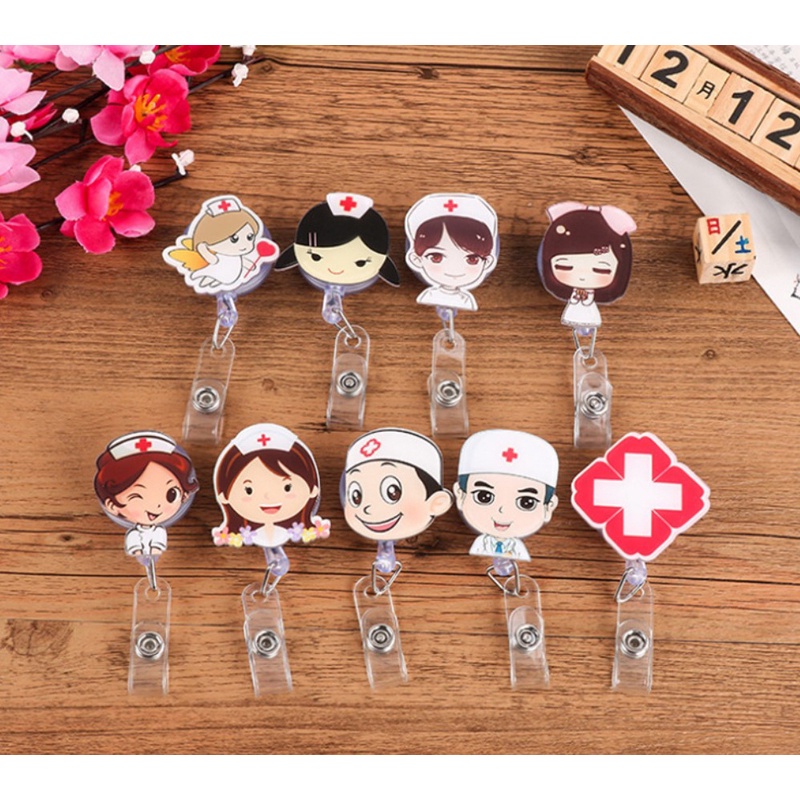 Combo 5 Kẹp thẻ đeo bảng tên Bác sĩ, Điều Dưỡng, Dược sỹ, y tế