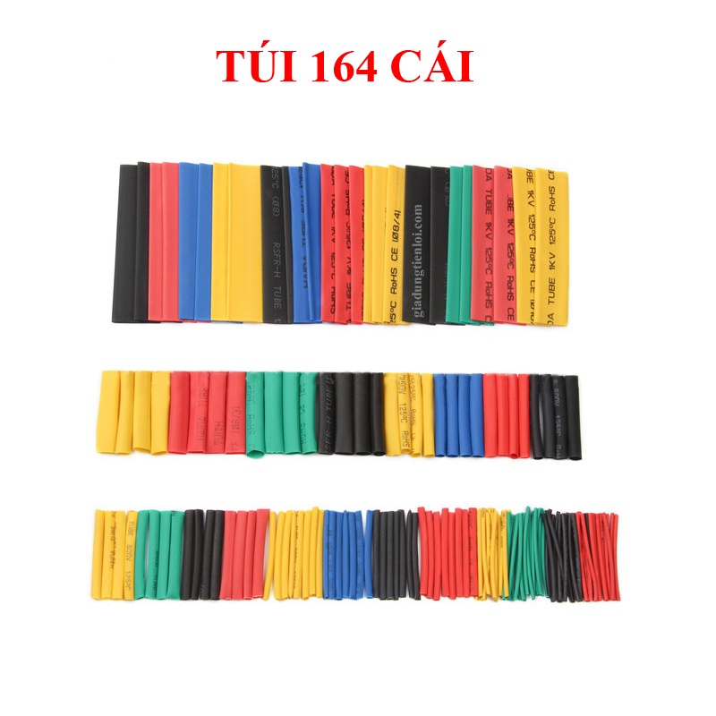Túi ống co nhiệt nhiều màu nhiều, đủ kích cỡ bọc cách điện dây nối điện