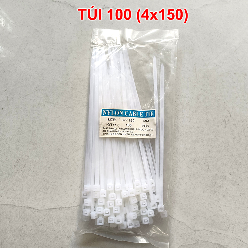 Bịch 100 sợi dây rút nylon tự khóa siêu bền bỉ chịu lạnh