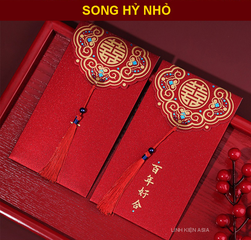 Combo 10 bao lì xì đỏ lễ tết cưới hỏi lịch sự phong cách