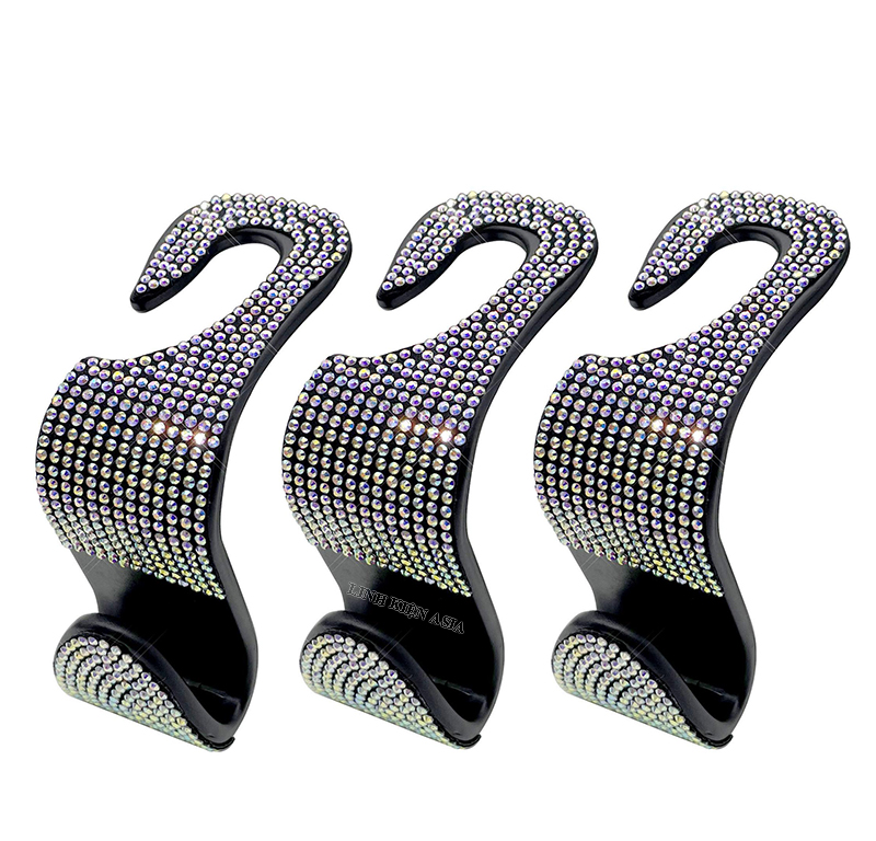 Móc treo đồ lưng ghế ô tô đa năng trang trí họa tiết kim cương