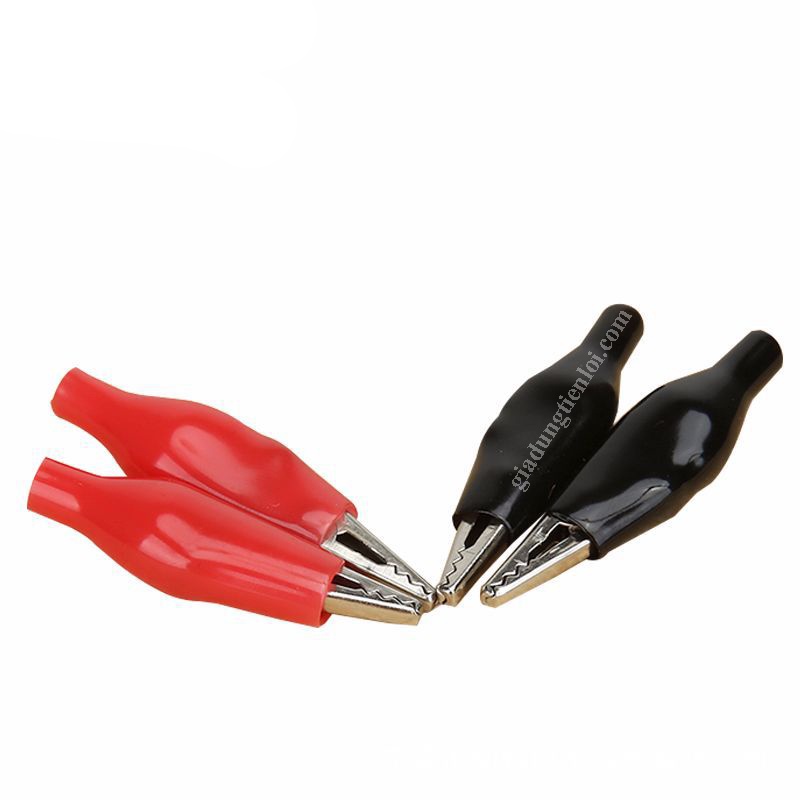 Cặp đầu kẹp cá sấu đỏ + đen