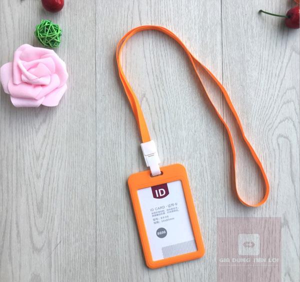Bao thẻ DỌC + dây đeo bảng tên sinh viên – nhân viên văn phòng (10 màu sắc)