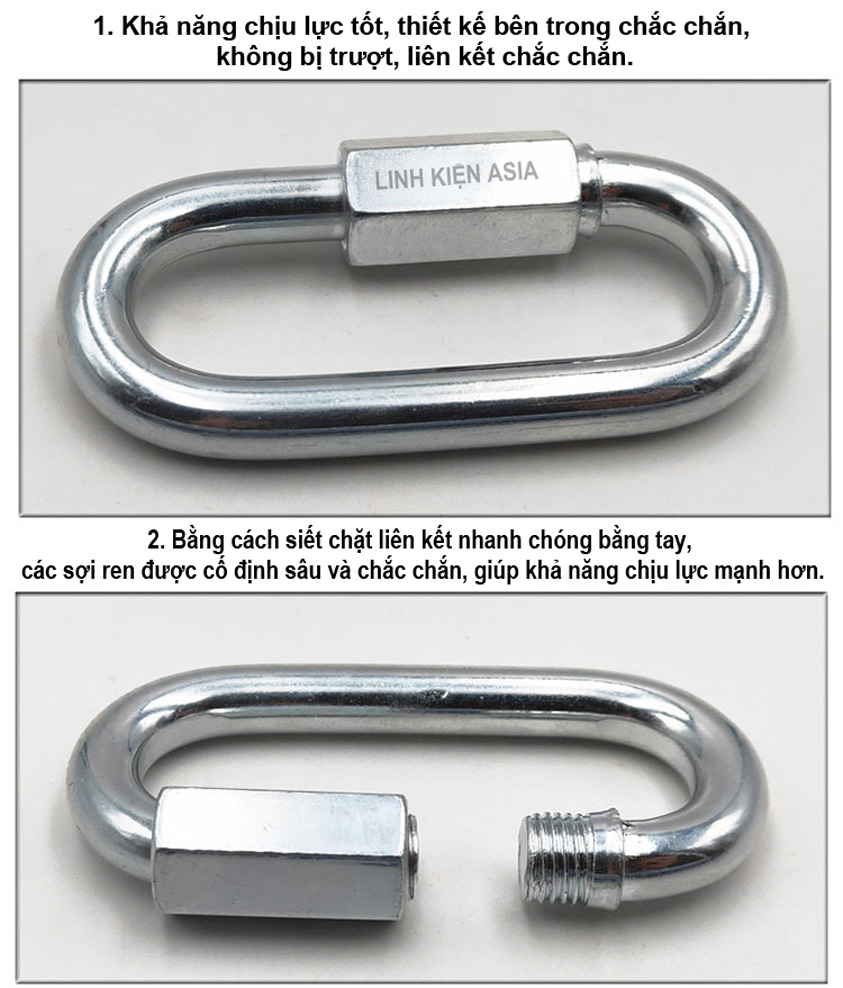 Móc khóa 508 vặn ốc an toàn mạnh mẽ kết nối nhanh