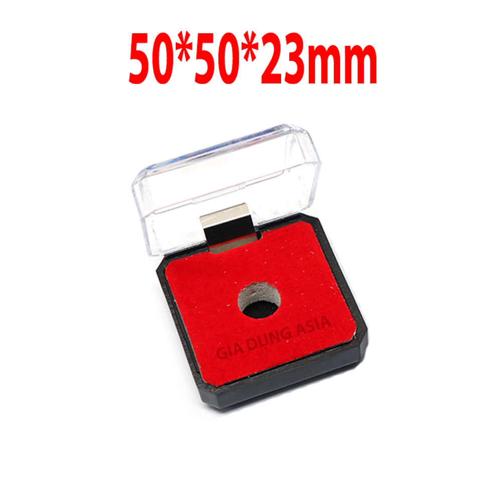 Hộp Mica (bản lề lò xo) đựng huy hiệu có lót xốp đỏ, hộp dày nắp chắc chắn