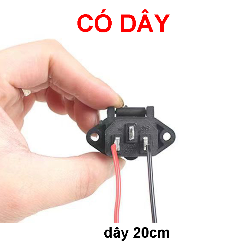Ổ cắm điện có nắp AC-04, ổ cắm ba chấu ba lõi lớn có tai, bằng đồng 10A 250V