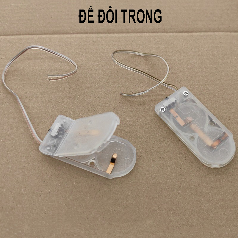 Đế nhựa gắn pin nút có công tắc CR2032 LIR2032 có dây và nắp đậy, hộp đựng pin cút áo