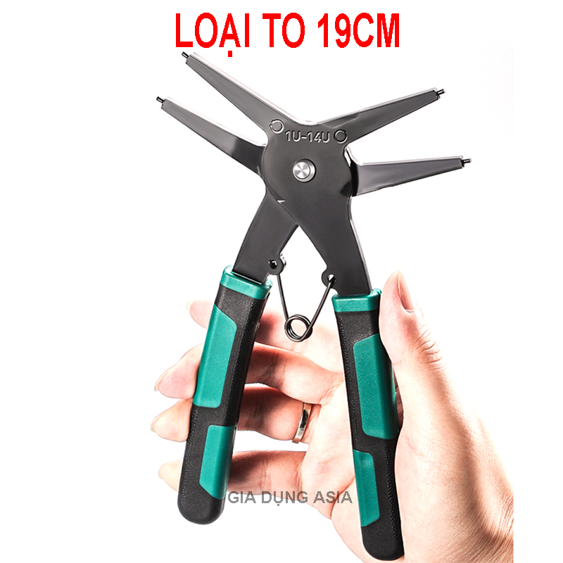 Kìm kết hợp mở phe trong và ngoài đa năng, kềm tháo lắp vòng chặn phe gài