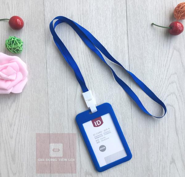Bao thẻ DỌC + dây đeo bảng tên sinh viên – nhân viên văn phòng (10 màu sắc)